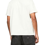 T-shirt logo label relaxed fit bianco