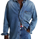 Camicia jeans relaxed in denim medio