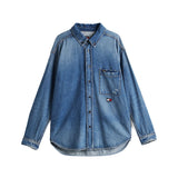 Camicia jeans relaxed in denim medio