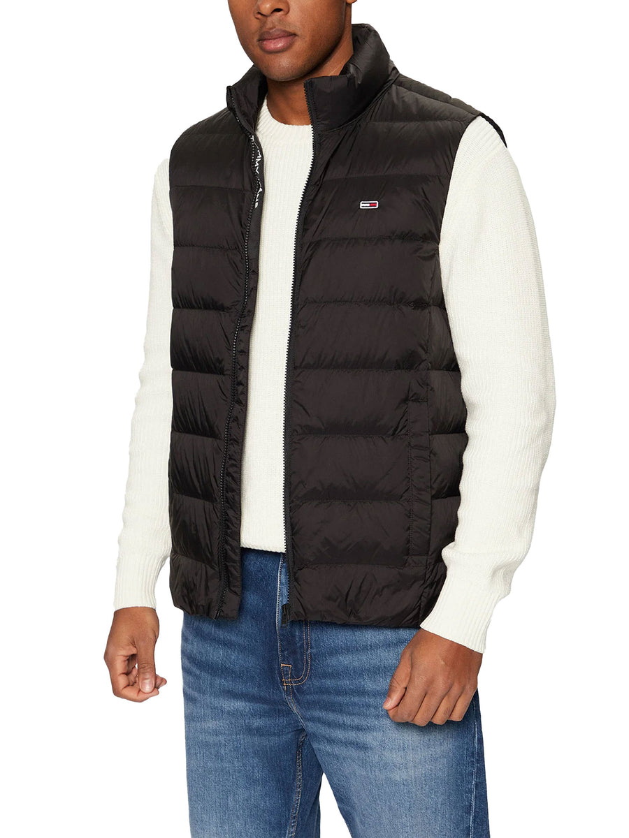 Gilet leggero in piuma con zip tjm nero