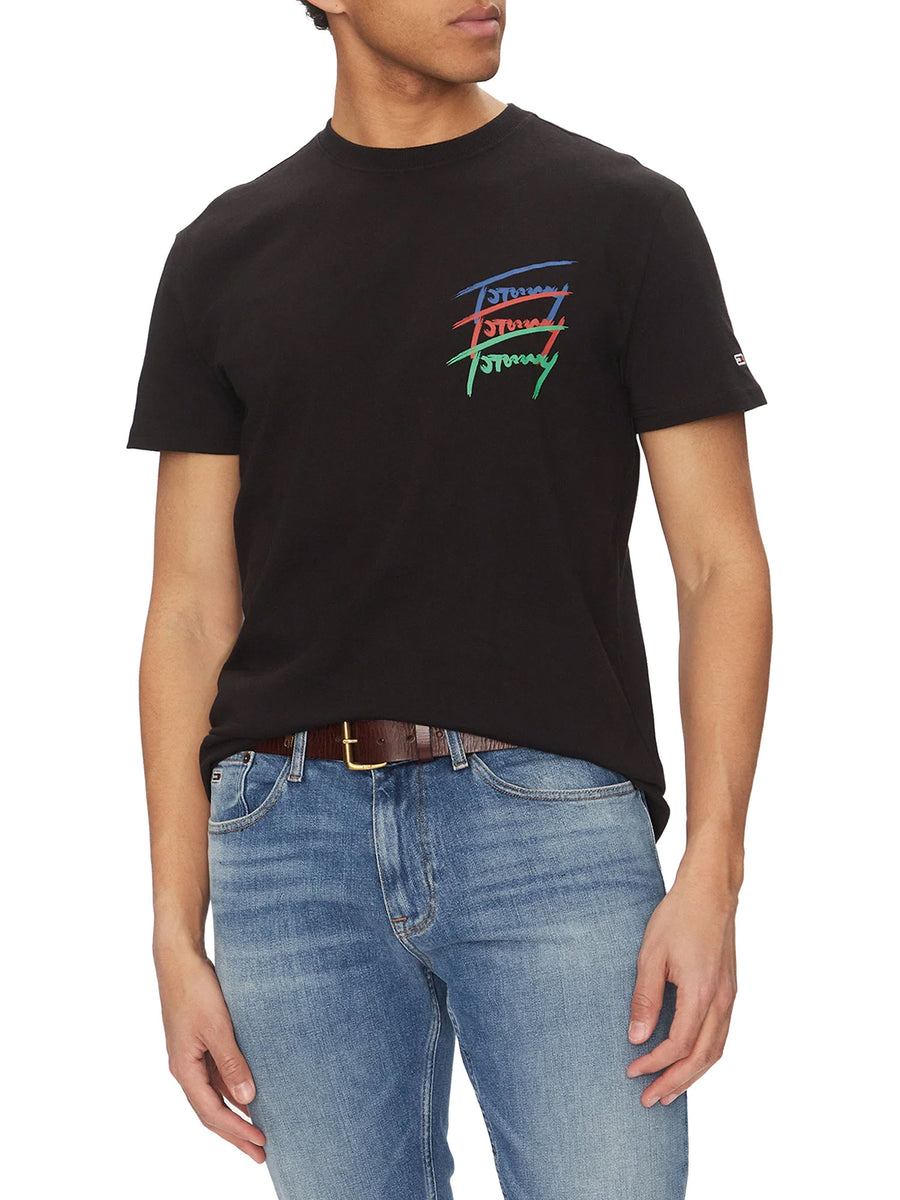 T-shirt TJM logo twisted signature nero