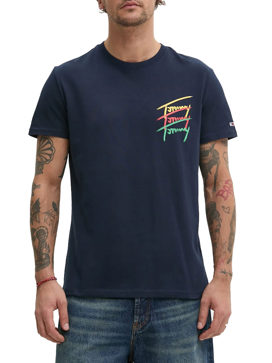 T-shirt TJM logo twisted signature blu