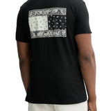 T-shirt TJM stampa logo paisley flag sul retro nero