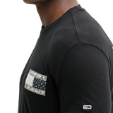 T-shirt TJM stampa logo paisley flag sul retro nero