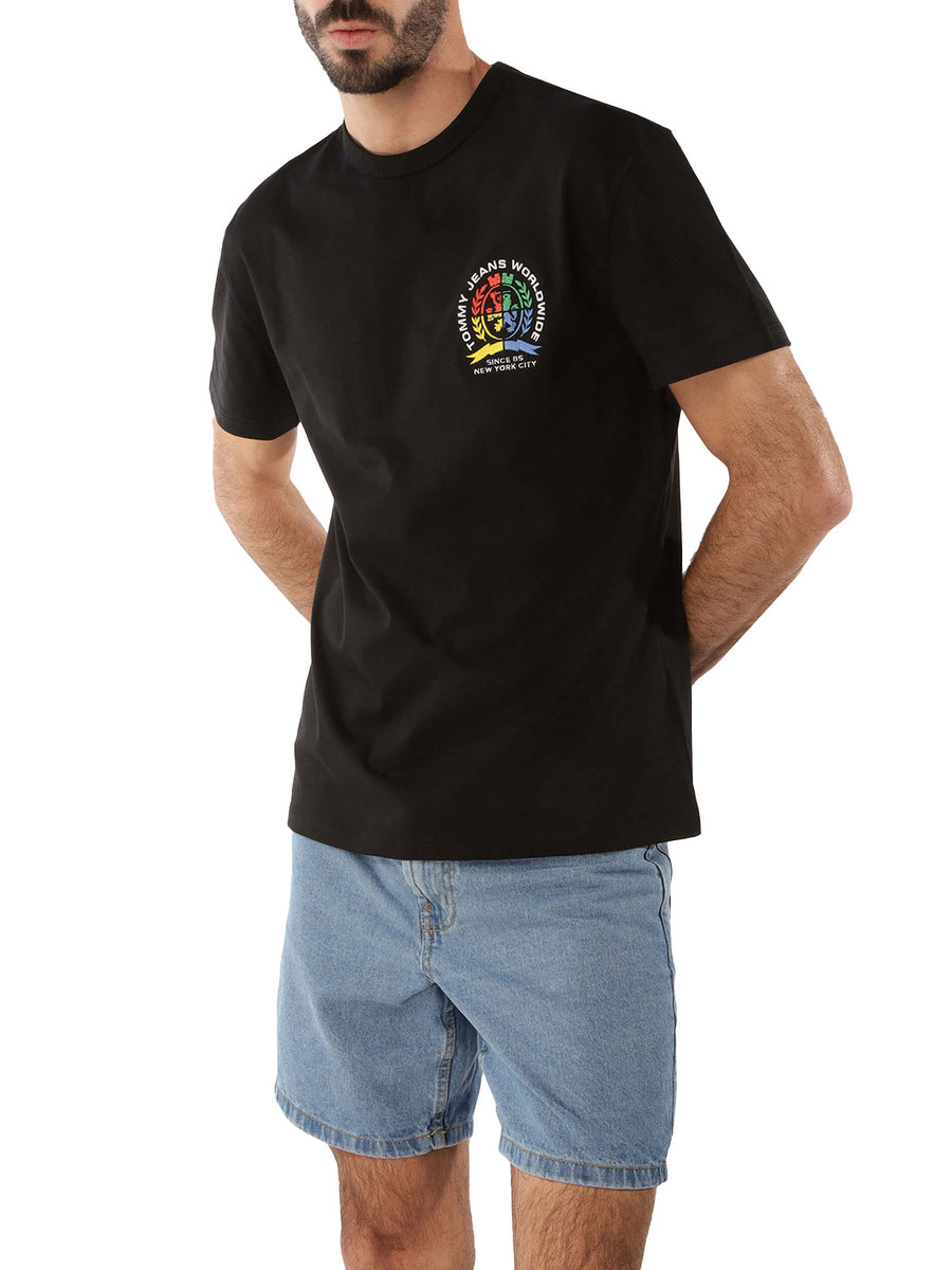 T-shirt TJM pop crest logo nero