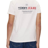 T-shirt TJM stampa dna graphic sul retro bianco