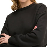 Felpa crop boxy tape nero