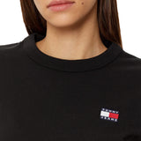 T-shirt maniche corte logo badge nero