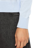 Girocollo essential logo celeste