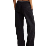 Pantaloni Mia relaxed fit dritti a vita media in denim nero