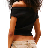Top Tjw slim fit con maniche ad aletta nero