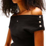 Top Tjw slim fit con maniche ad aletta nero
