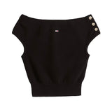 Top Tjw slim fit con maniche ad aletta nero