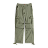 Pantaloni cargo relaxed fit a vita media verde