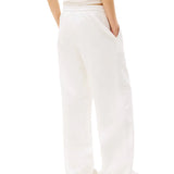 Pantalone joggers con applique logo bianco antico