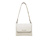 Borsa a spalla stile cartella Alexia bianco/cuoio