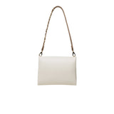Borsa a spalla stile cartella Alexia bianco/cuoio