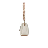 Borsa a spalla stile cartella Alexia bianco/cuoio