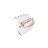 Borsa a spalla stile cartella Alexia bianco/cuoio