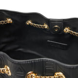 Borsa a secchiello Pansy logo allover nero