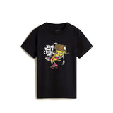 T-shirt junior stampa want a pizza me nero