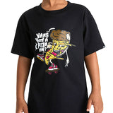 T-shirt junior stampa want a pizza me nero