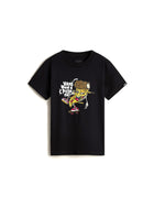 T-shirt teen stampa want a pizza me nero