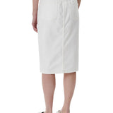 Gonna con applicazioni denim bianco