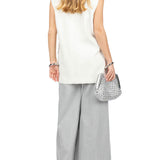 Gilet un bottone over bianco