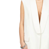 Gilet un bottone over bianco