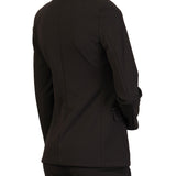 Giacca doppiopetto rever raso nero