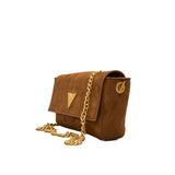 Borsa a tracolla  in suede marrone