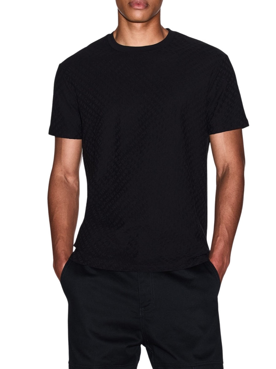 Tshirt logo allover Armani Exchange Uomo Nero