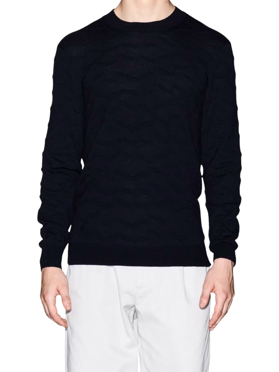 Girocollo ml Zig Zag Armani Exchange Uomo Navy