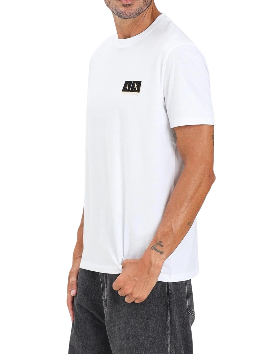 Tshirt ricamo Armani Exchange Uomo Bianco