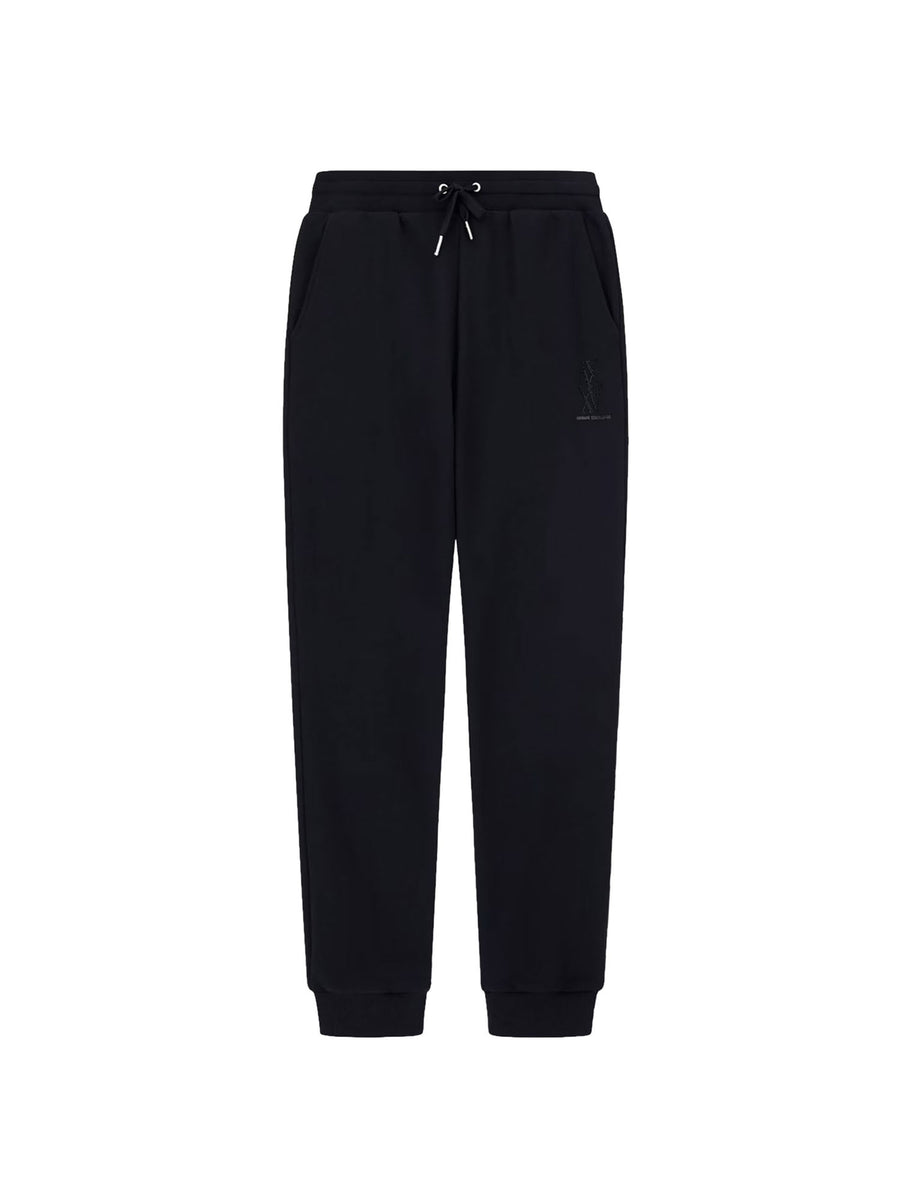 Pantalone tuta in felpa Armani Exchange donna logo con strass nero