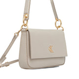 Borsa a spalla minimal con logo Calvin Klein monogram beige
