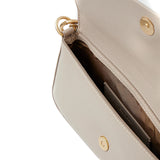 Borsa a spalla minimal con logo Calvin Klein monogram beige