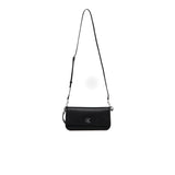 Borsa a spalla minimal con logo Calvin Klein monogram nero