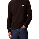 T-shirt a nido d'ape manica lunga nero