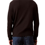 T-shirt a nido d'ape manica lunga nero