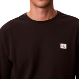 T-shirt a nido d'ape manica lunga nero