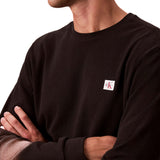 T-shirt a nido d'ape manica lunga nero