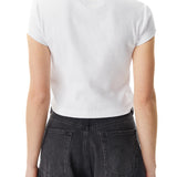 T-shirt Calvin Klein cropped logo monogram baby bianco