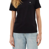 T-shirt Calvin Klein archive con logo ricamato nero