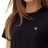 T-shirt Calvin Klein archive con logo ricamato nero