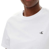 T-shirt Calvin Klein archive con logo ricamato bianco