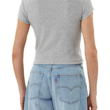 T-shirt Calvin Klein cropped a costine grigio