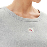 T-shirt Calvin Klein cropped a costine grigio