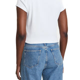 T-shirt Calvin Klein cropped a costine bianco
